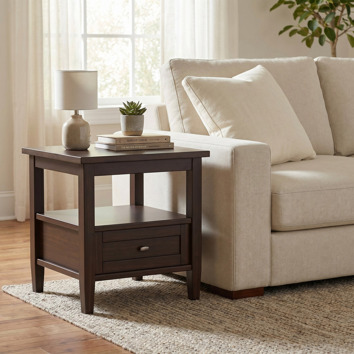 Warm Walnut Brown | Warm Shaker End Table