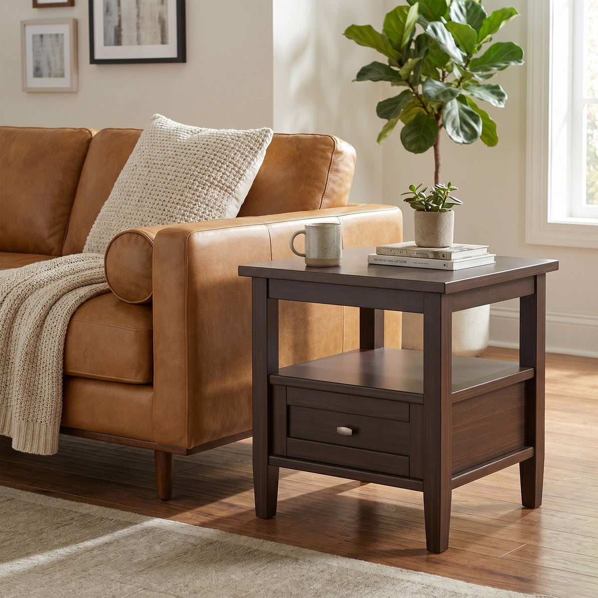 Warm Walnut Brown | Warm Shaker End Table