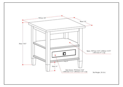 White | Warm Shaker End Table