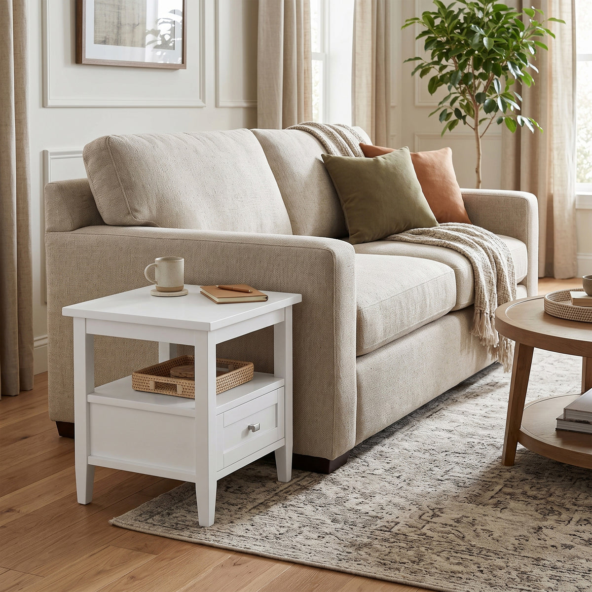White | Warm Shaker End Table