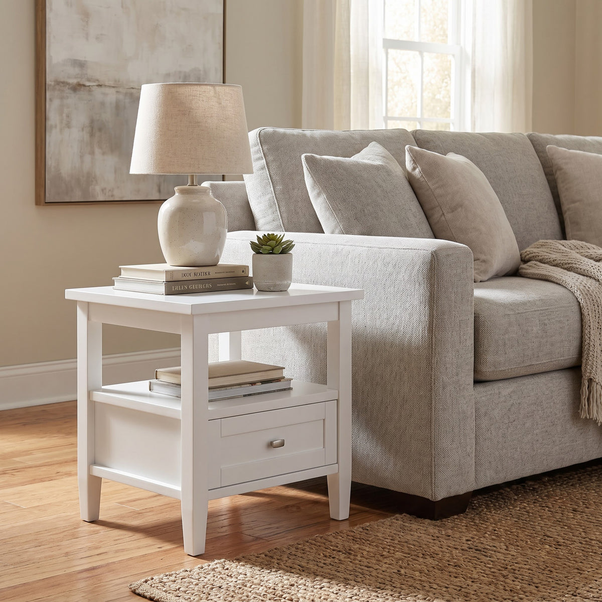 White | Warm Shaker End Table