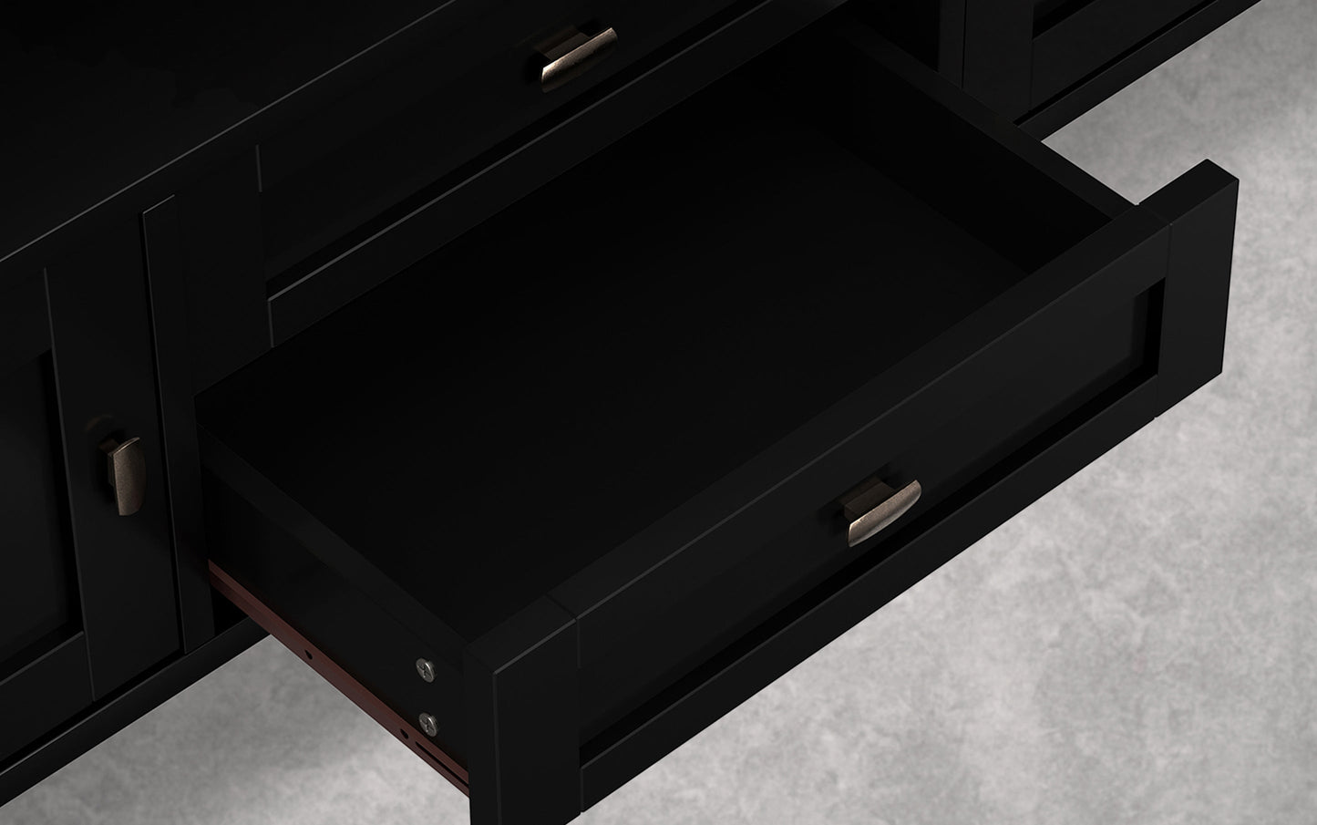 Deep Black | Warm Shaker 72 inch TV Media Stand in Deep Black