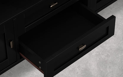 Deep Black | Warm Shaker 72 inch TV Media Stand in Deep Black