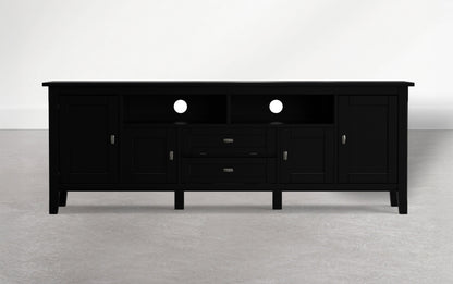 Deep Black | Warm Shaker 72 inch TV Media Stand in Deep Black