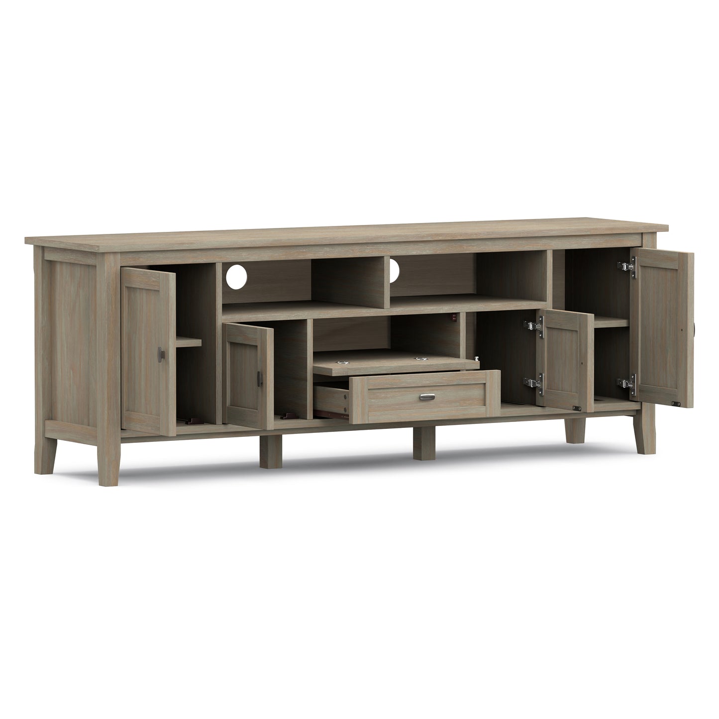 Distressed Grey | Warm Shaker 72 inch TV Media Stand