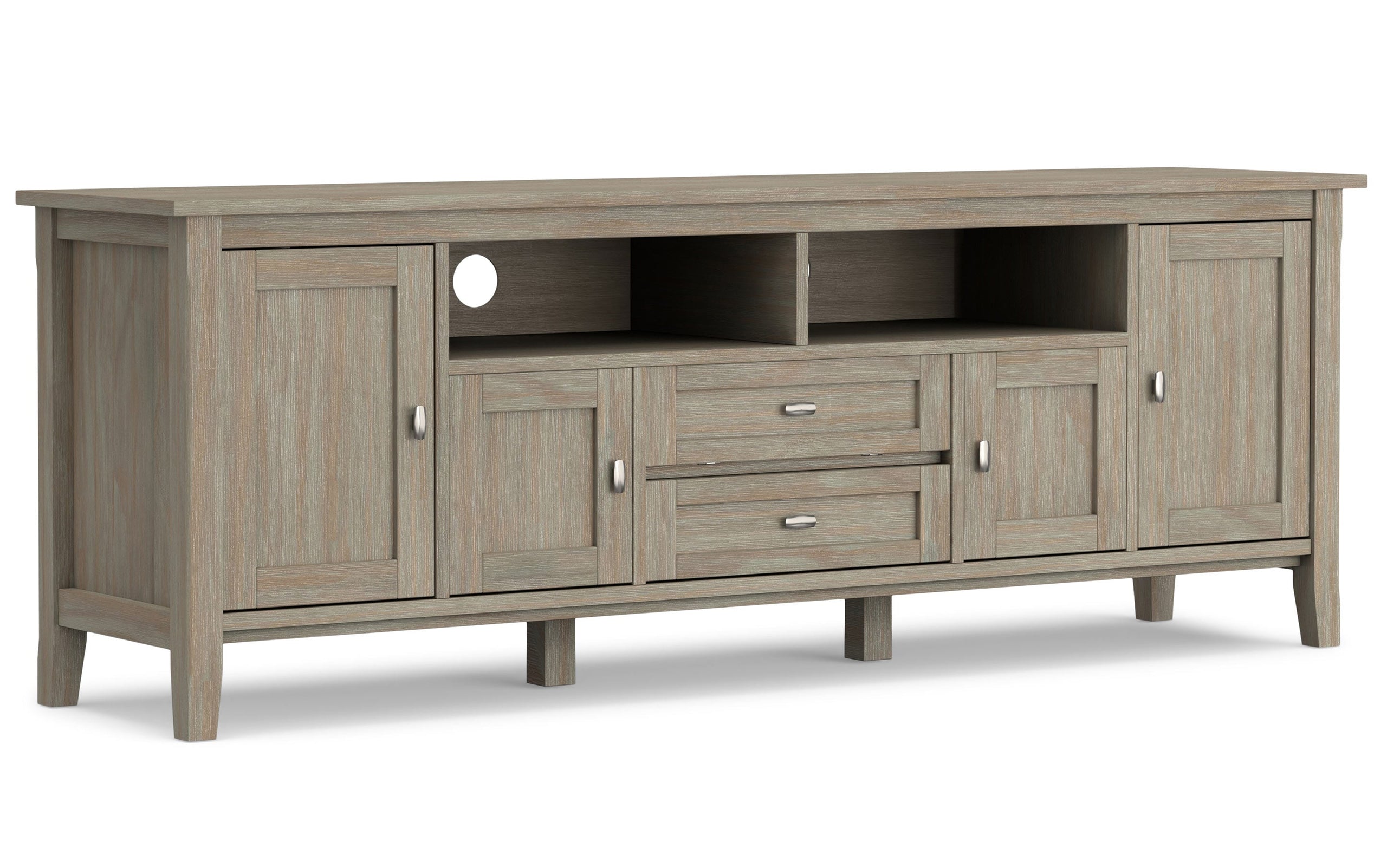 Distressed Grey | Warm Shaker 72 inch TV Stand