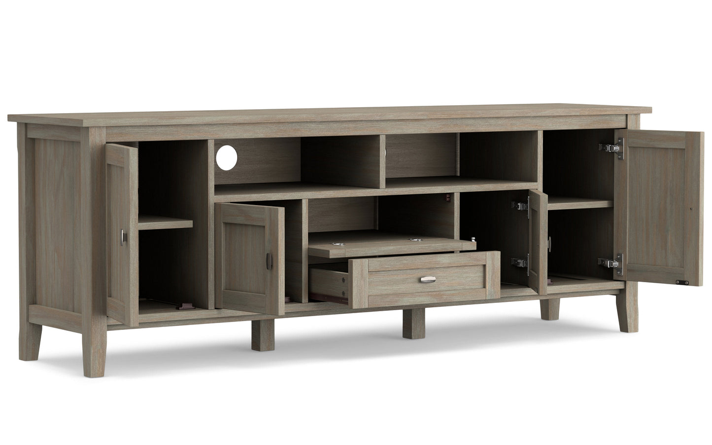 Distressed Grey | Warm Shaker 72 inch TV Stand