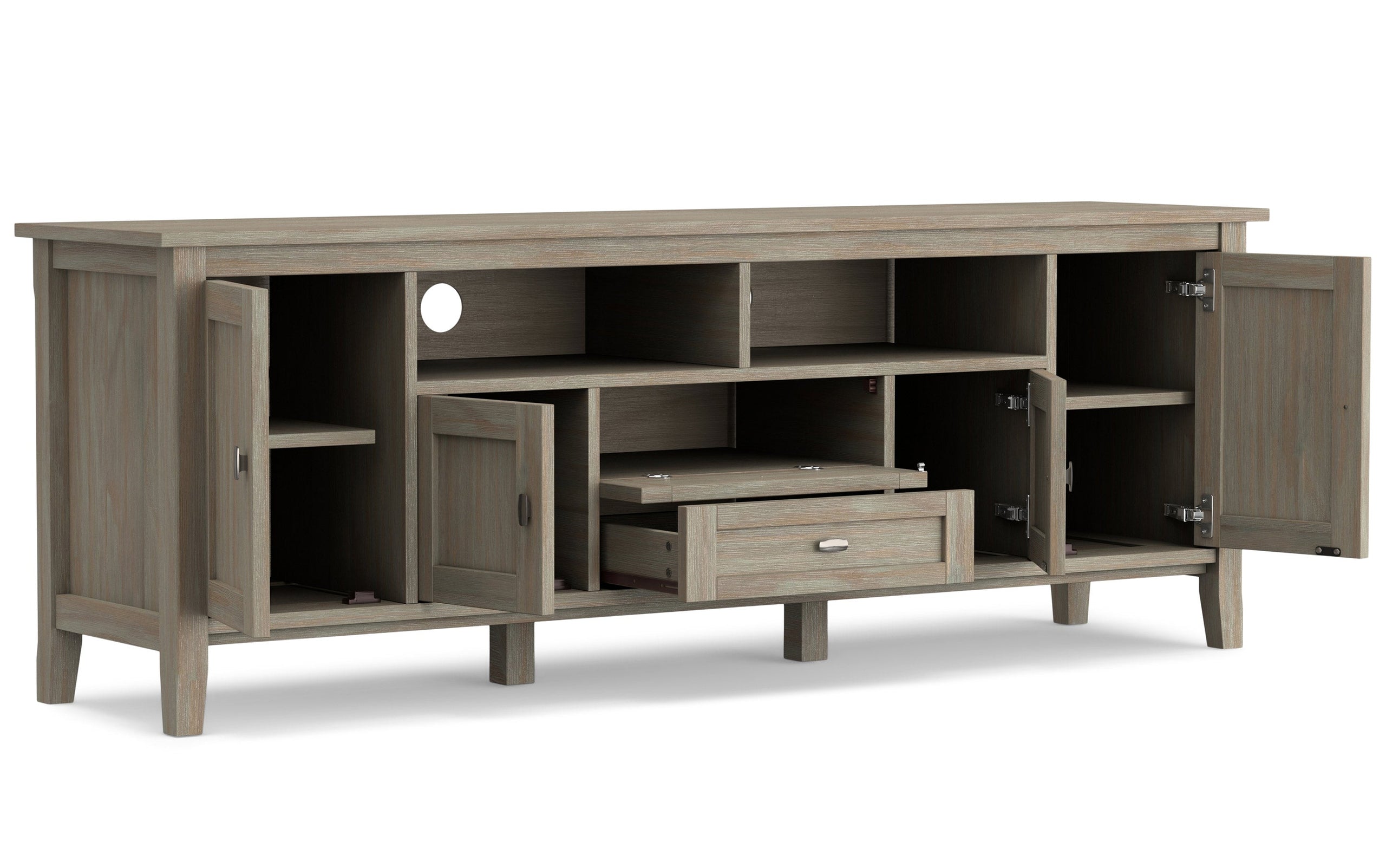Distressed Grey | Warm Shaker 72 inch TV Stand