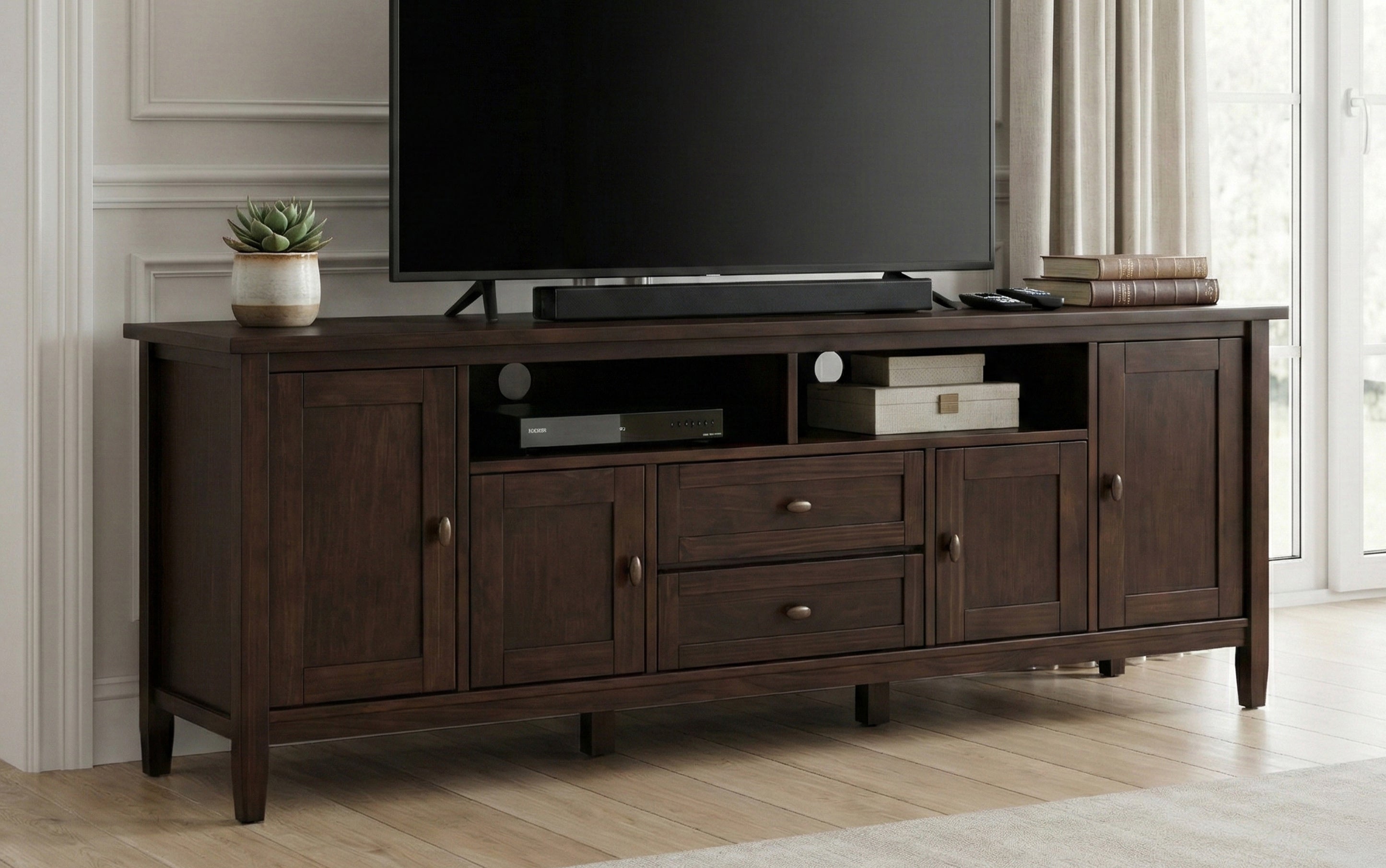 72 Inch TV Stand | Warm Shaker TV Stand – Simpli Home