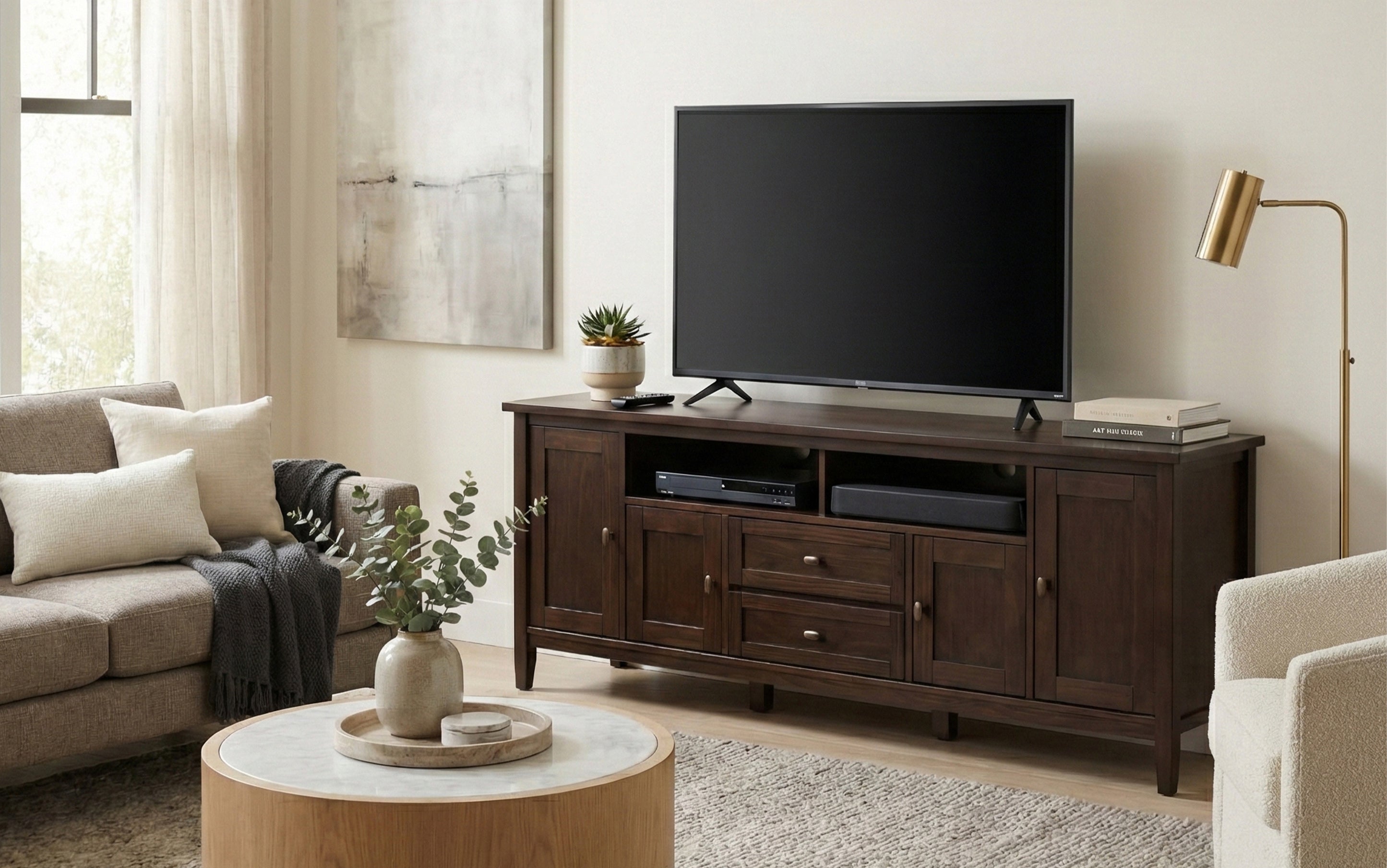 家電 TV 72 Inch Solid Wood TV Stand | Redmond TV Media Stand – Simpli Home
