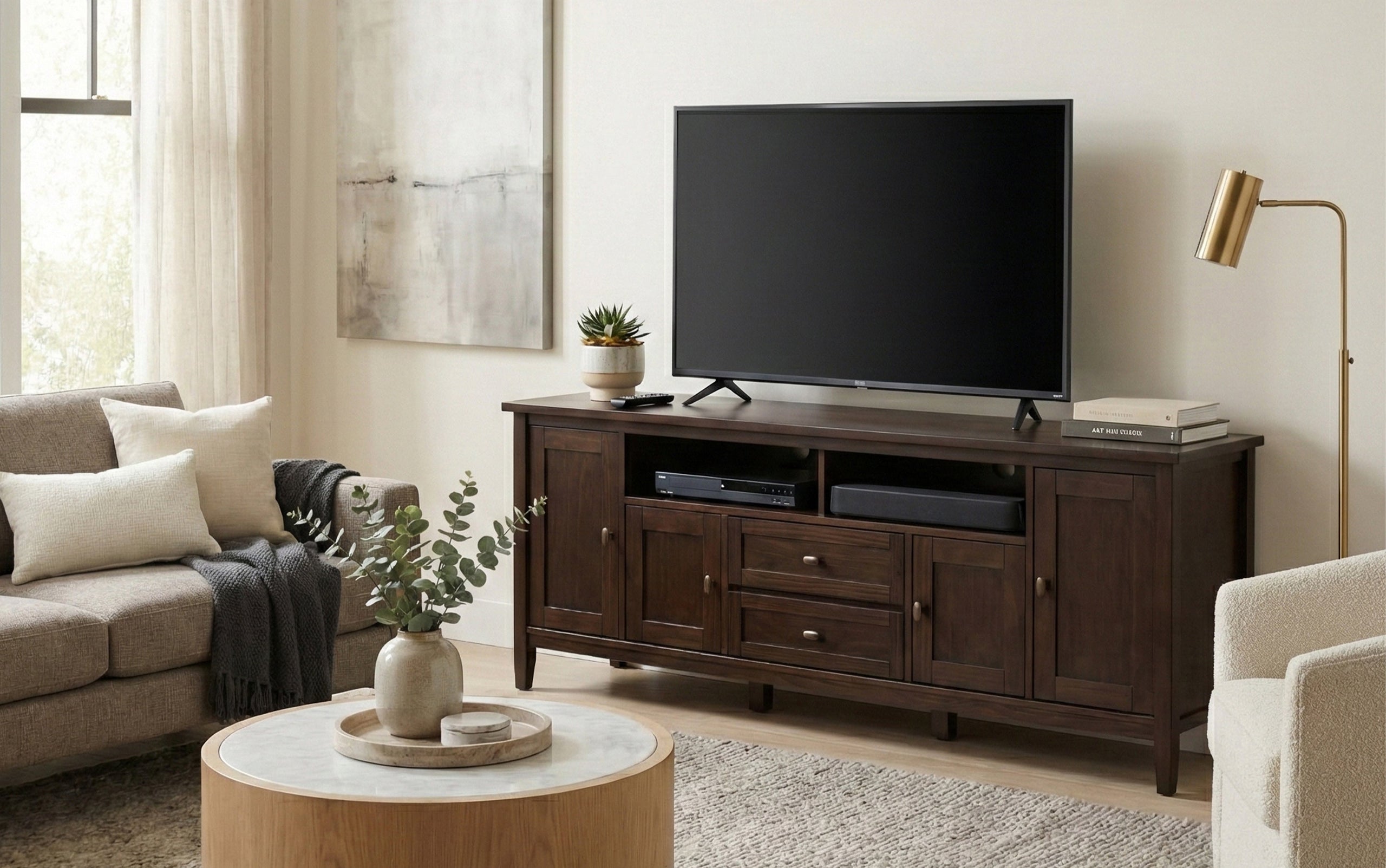 Tobacco Brown | Warm Shaker 72 inch TV Stand