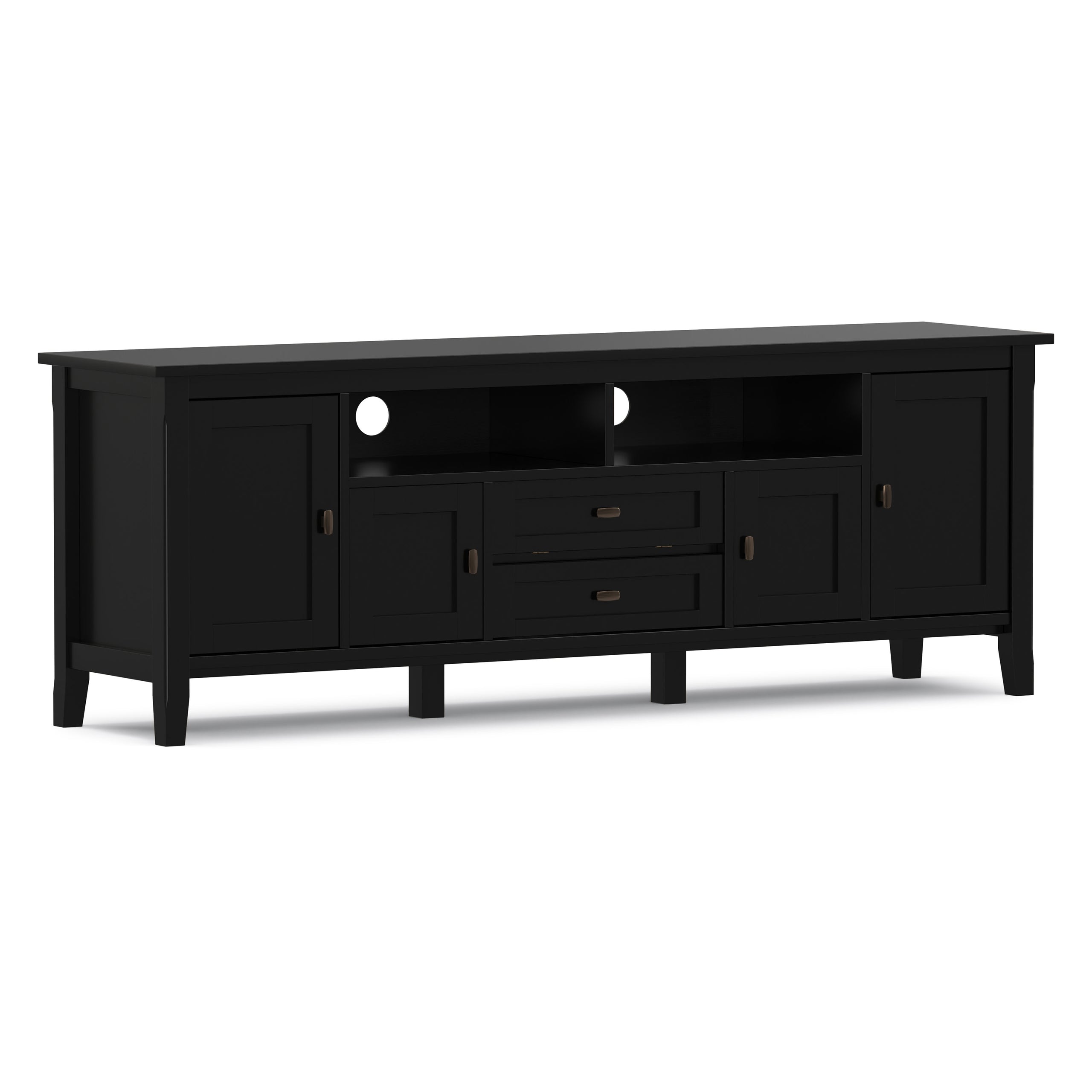 Black | Warm Shaker 72 inch TV Media Stand
