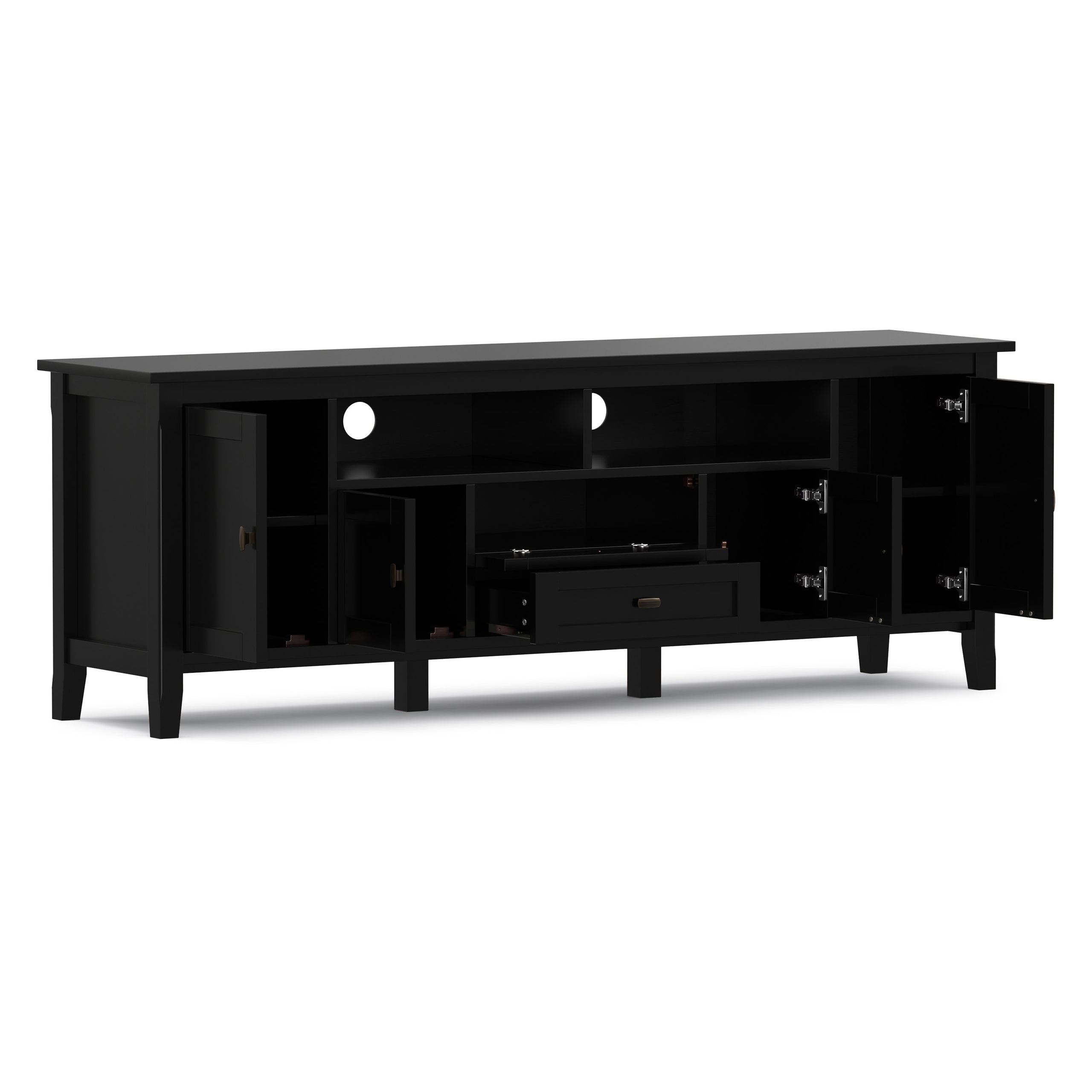 Black | Warm Shaker 72 inch TV Media Stand