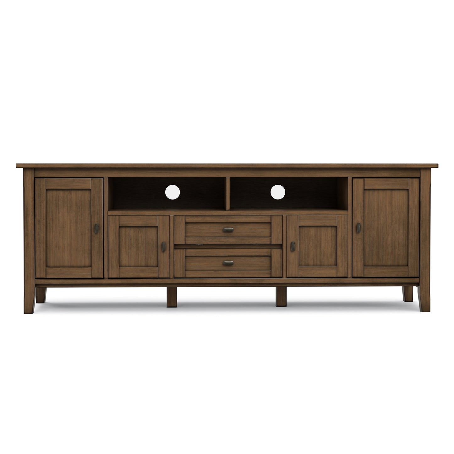 Rustic Natural Aged Brown | Warm Shaker 72 inch TV Media Stand