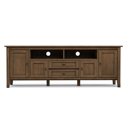 Rustic Natural Aged Brown | Warm Shaker 72 inch TV Media Stand