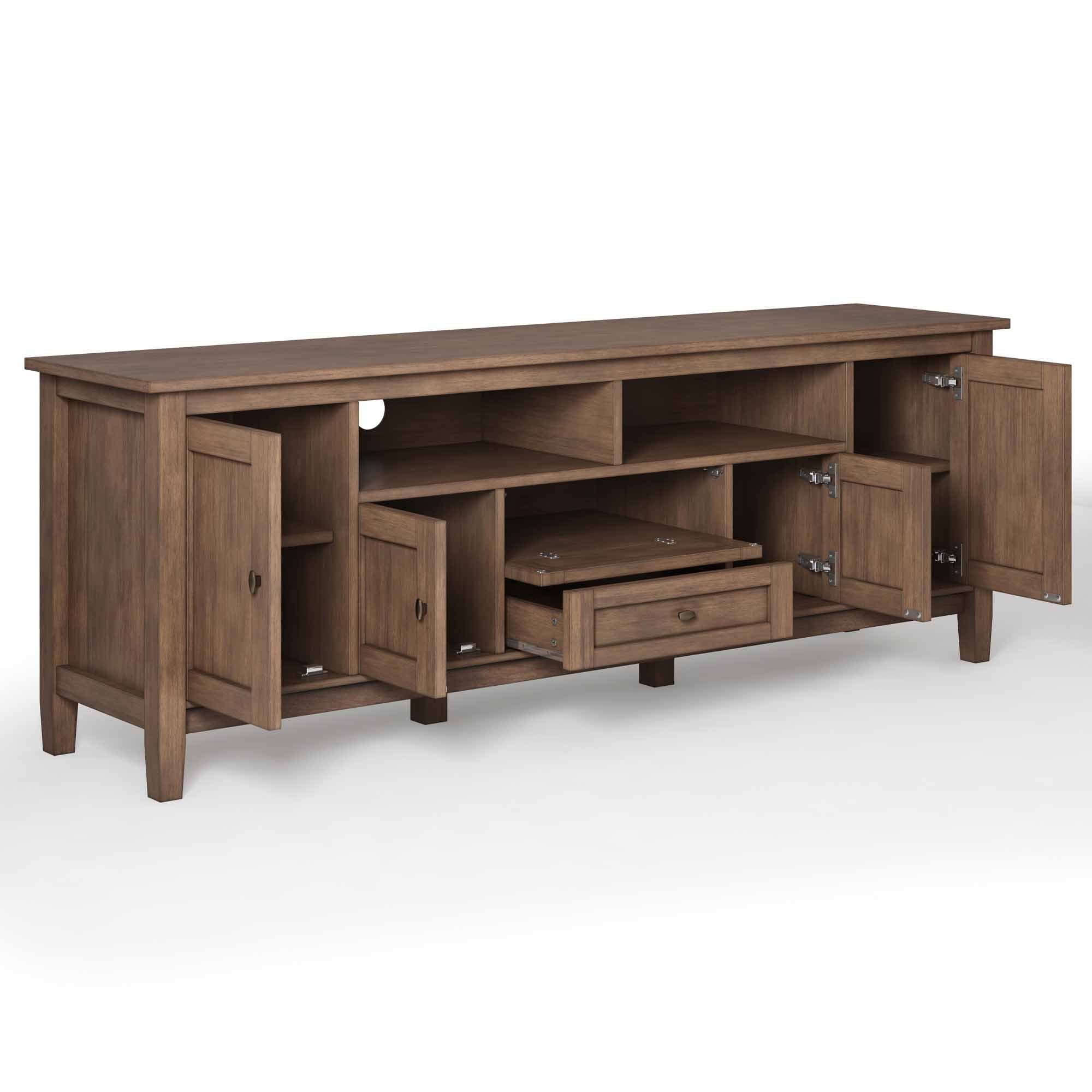 Rustic Natural Aged Brown | Warm Shaker 72 inch TV Stand