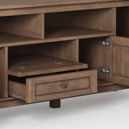 Rustic Natural Aged Brown | Warm Shaker 72 inch TV Stand