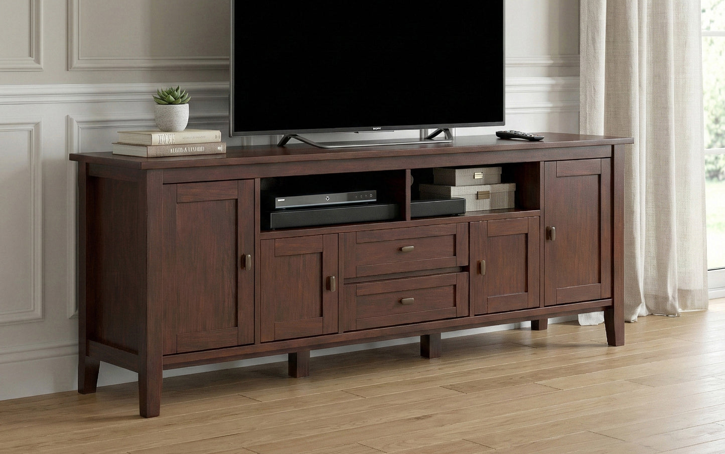 Russet Brown | Warm Shaker 72 inch TV Stand