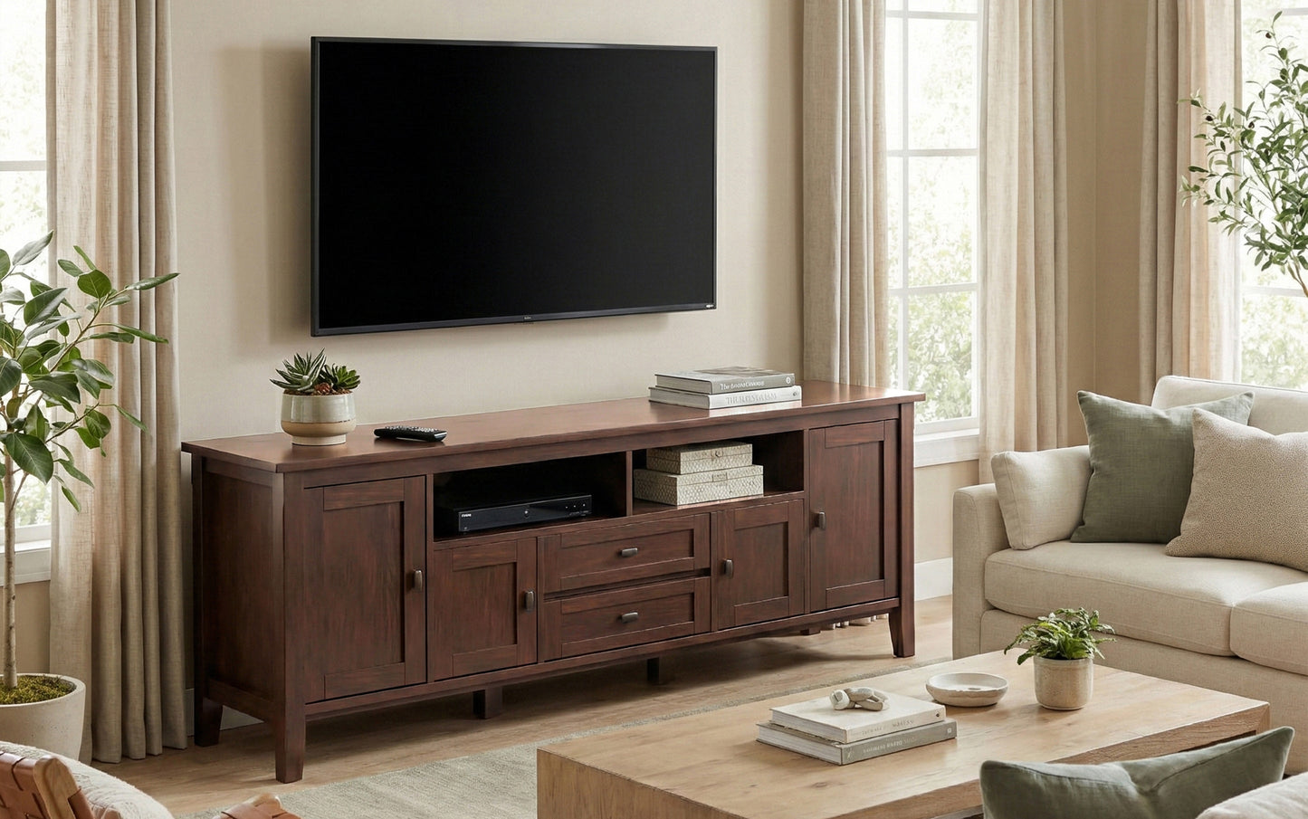 Russet Brown | Warm Shaker 72 inch TV Stand