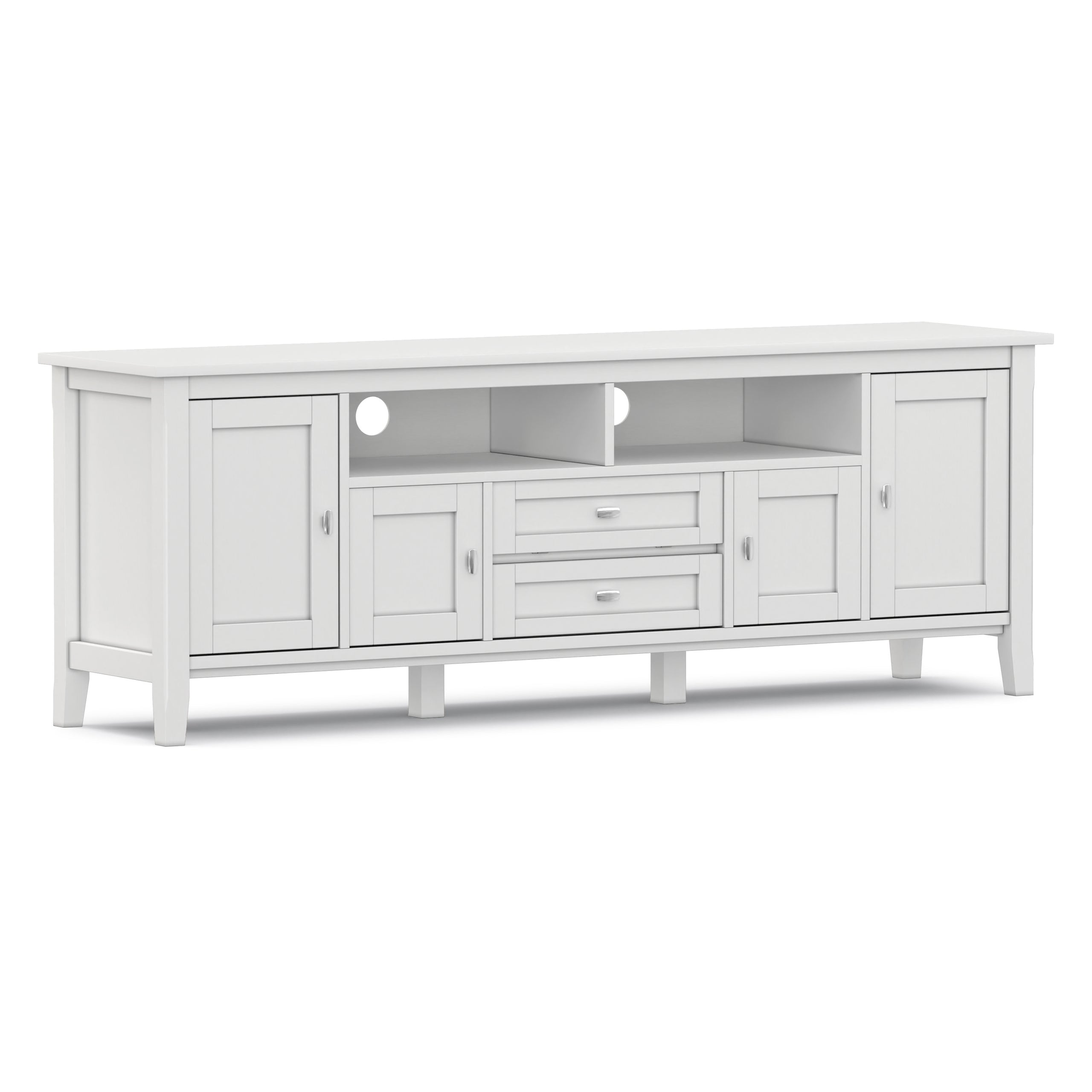 White | Warm Shaker 72 inch TV Media Stand