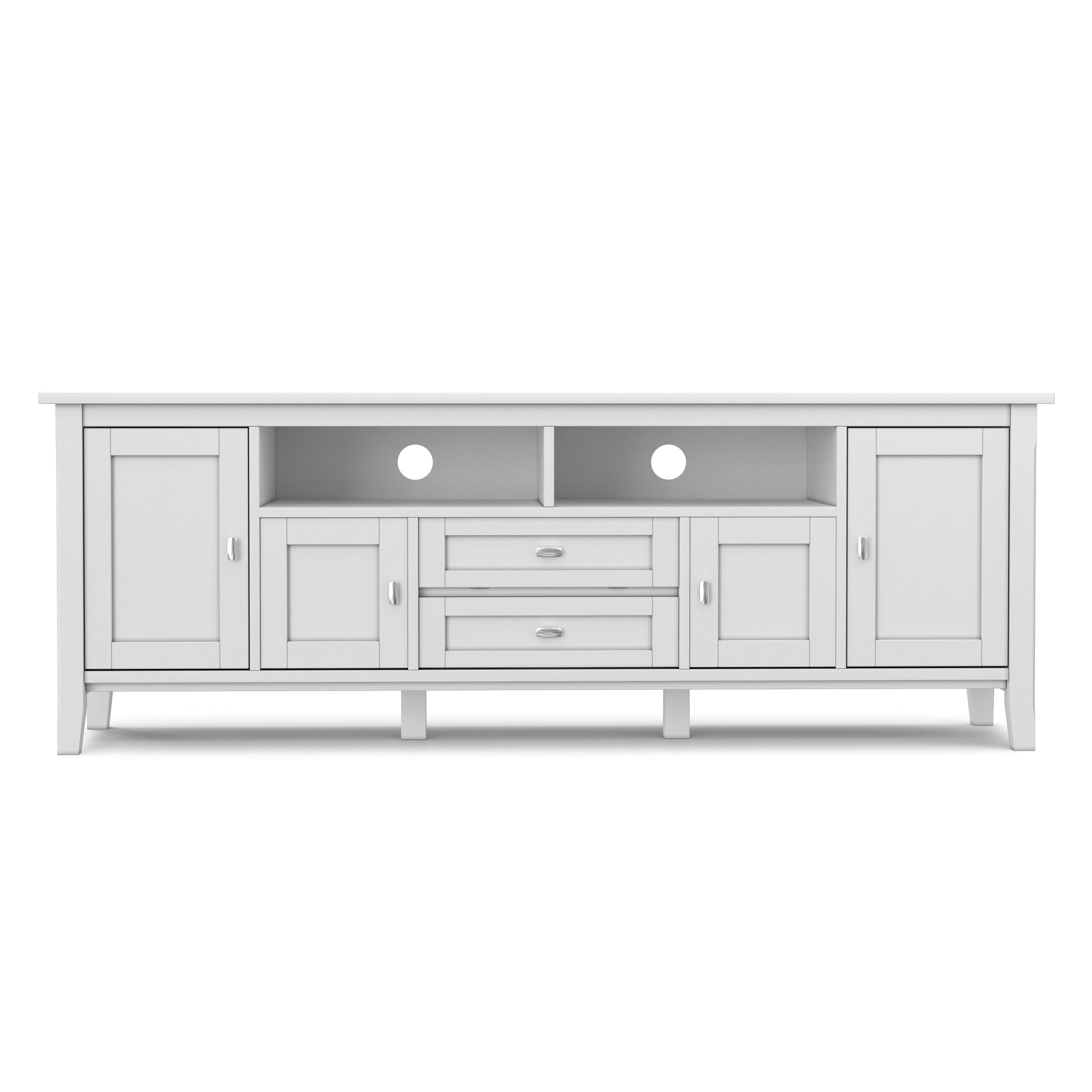 White | Warm Shaker 72 inch TV Media Stand