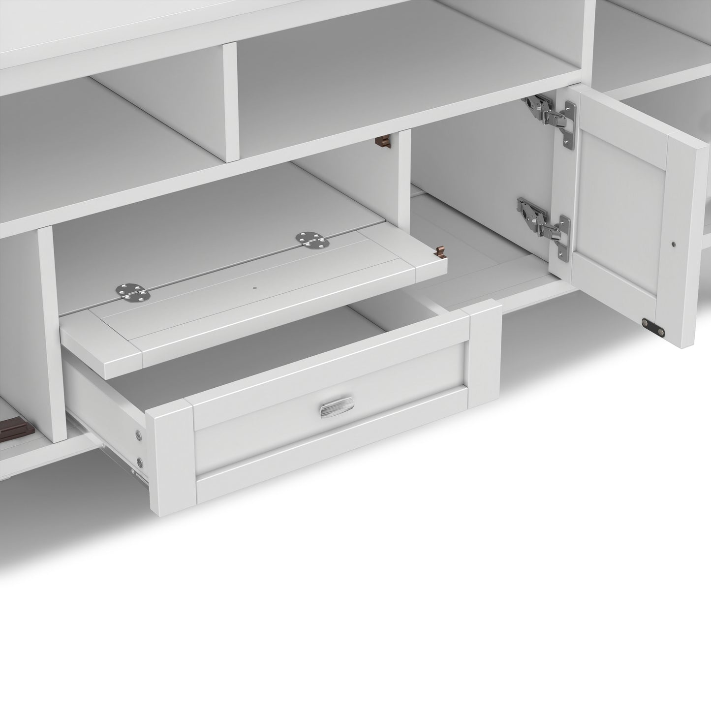 White | Warm Shaker 72 inch TV Media Stand