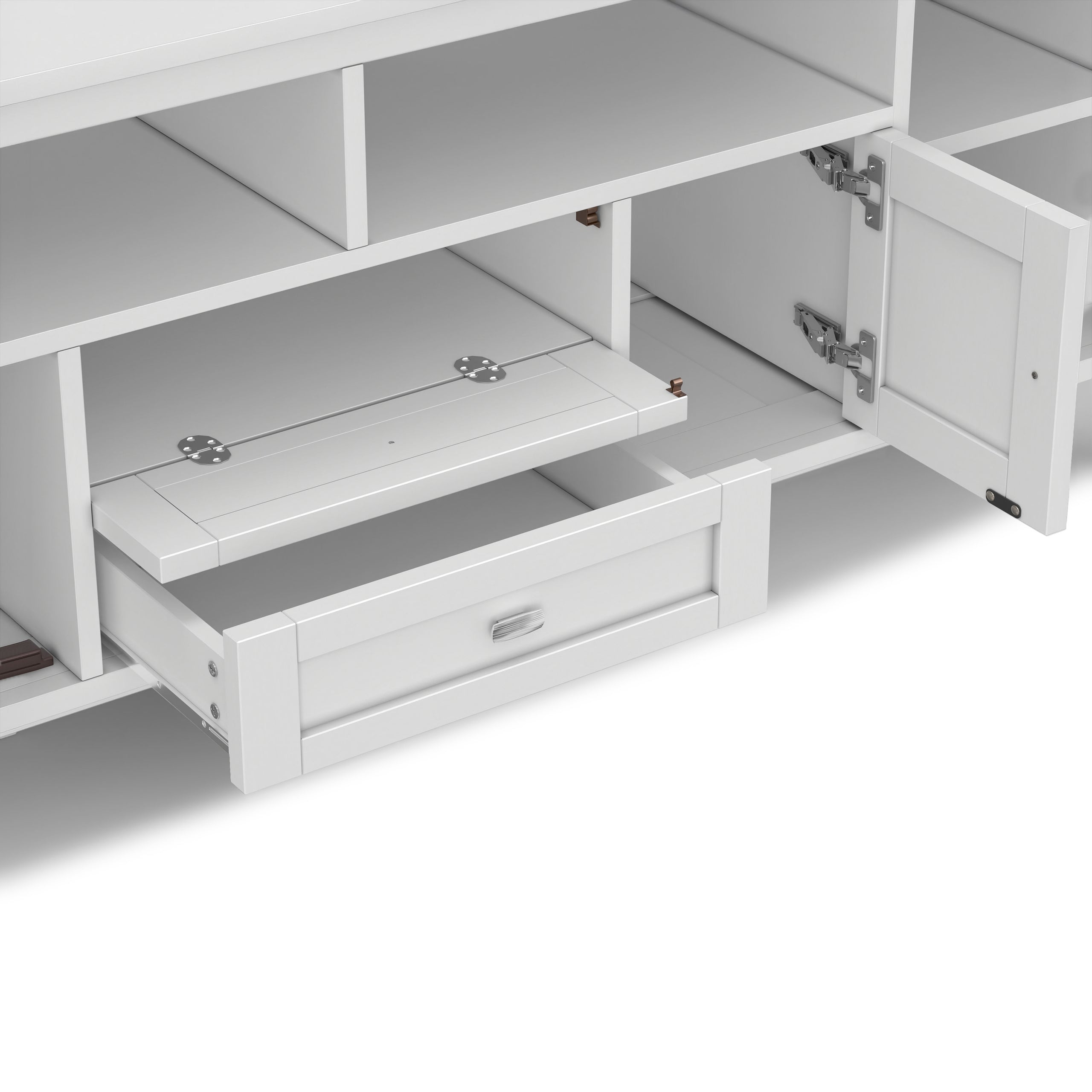 White | Warm Shaker 72 inch TV Media Stand