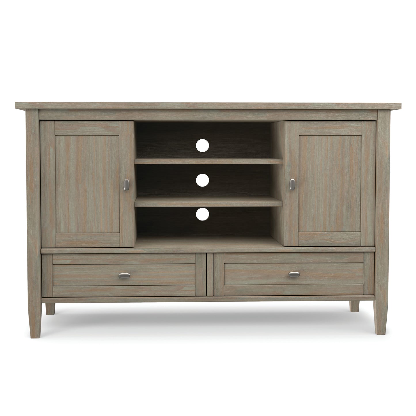 Distressed Grey | Warm Shaker TV Media Stand
