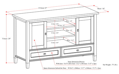 Distressed Grey | Warm Shaker 47 inch TV Stand