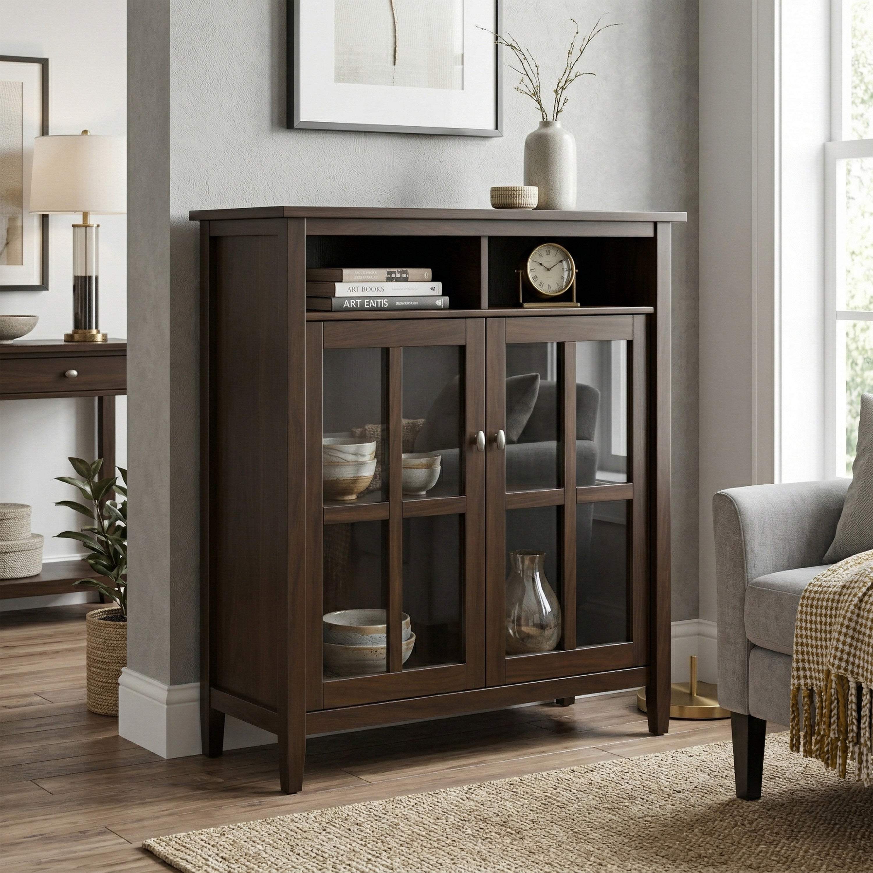 Solid Wood Media Cabinet | Medium Storage Cabinet – Simpli Home