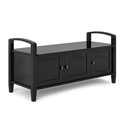 Black | Warm Shaker 44 inch Entryway Bench