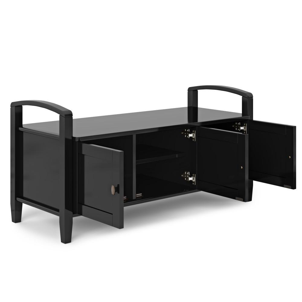 Black | Warm Shaker 44 inch Entryway Bench