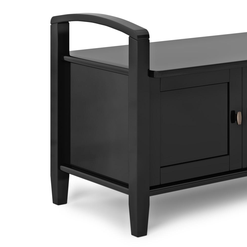 Black | Warm Shaker 44 inch Entryway Bench