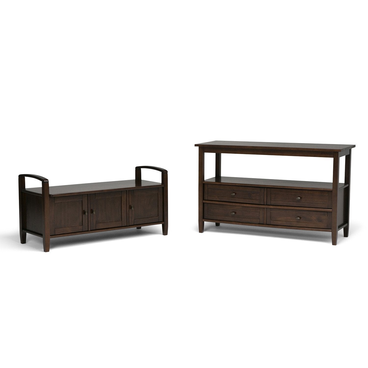 Tobacco Brown | Warm Shaker 44 inch Entryway Bench