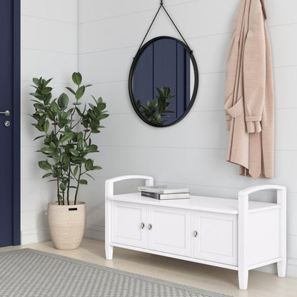 White | Warm Shaker 44 inch Entryway Bench