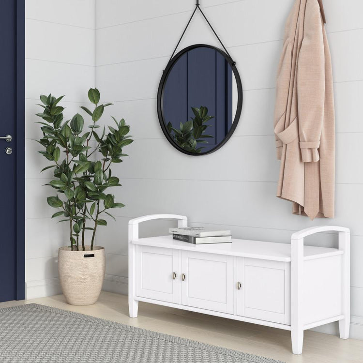 White | Warm Shaker 44 inch Entryway Bench
