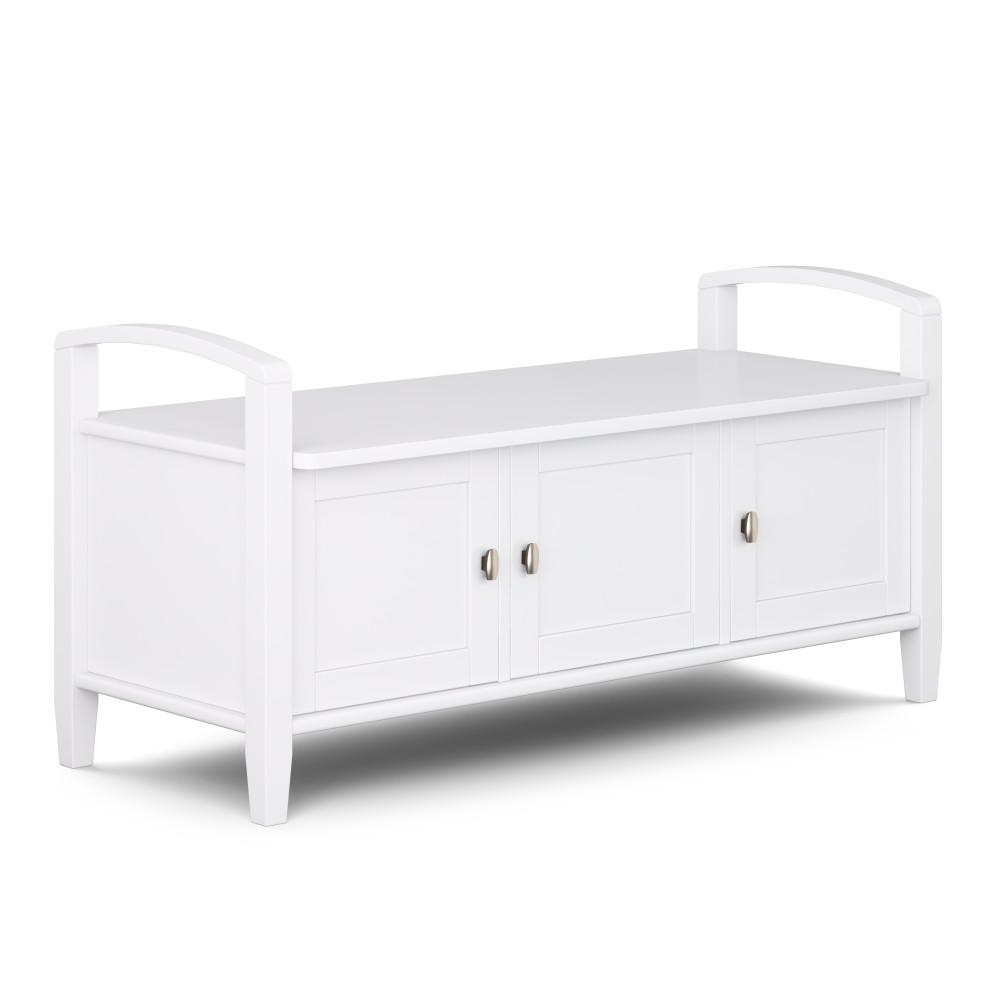 White | Warm Shaker 44 inch Entryway Bench