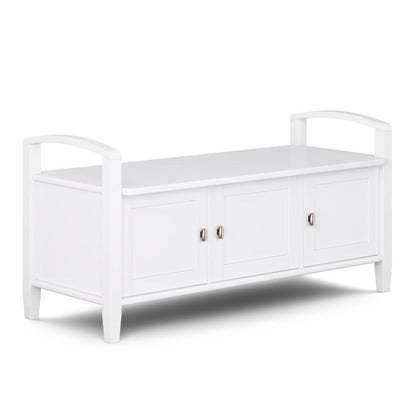 White | Warm Shaker 44 inch Entryway Bench