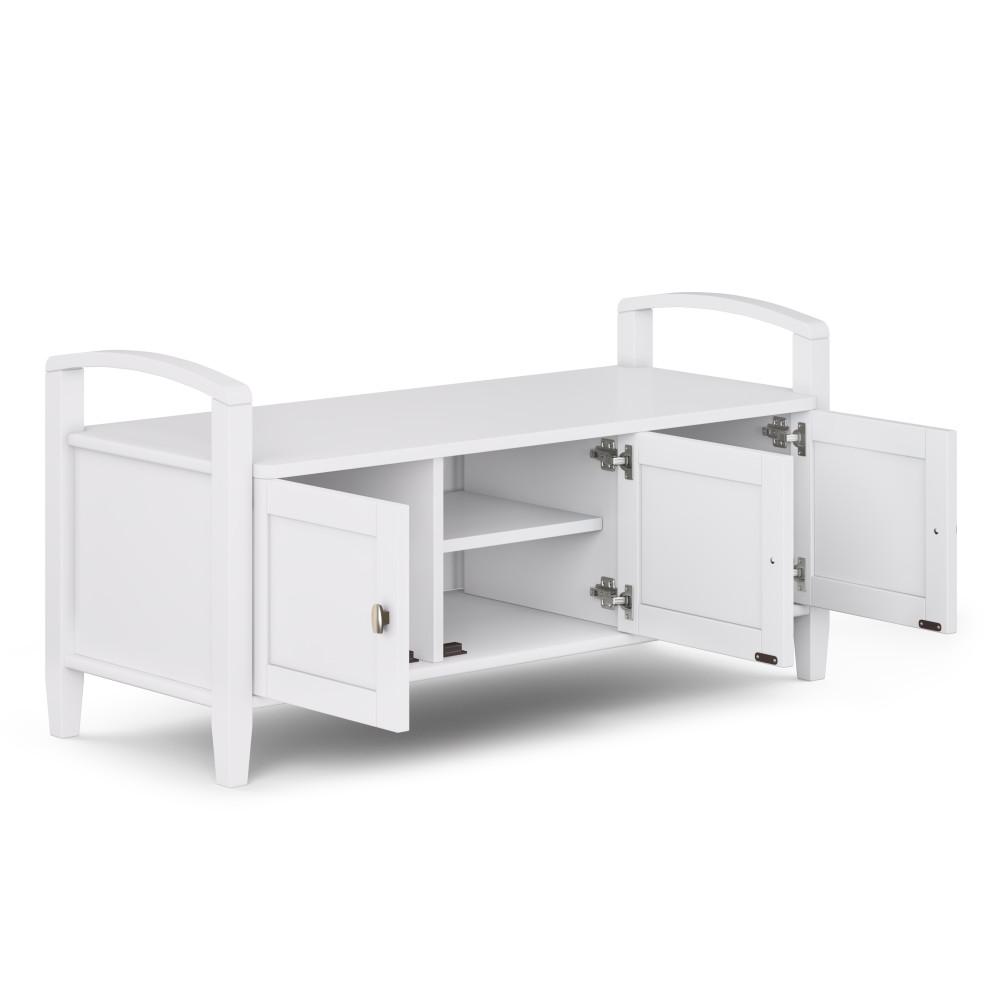 White | Warm Shaker 44 inch Entryway Bench