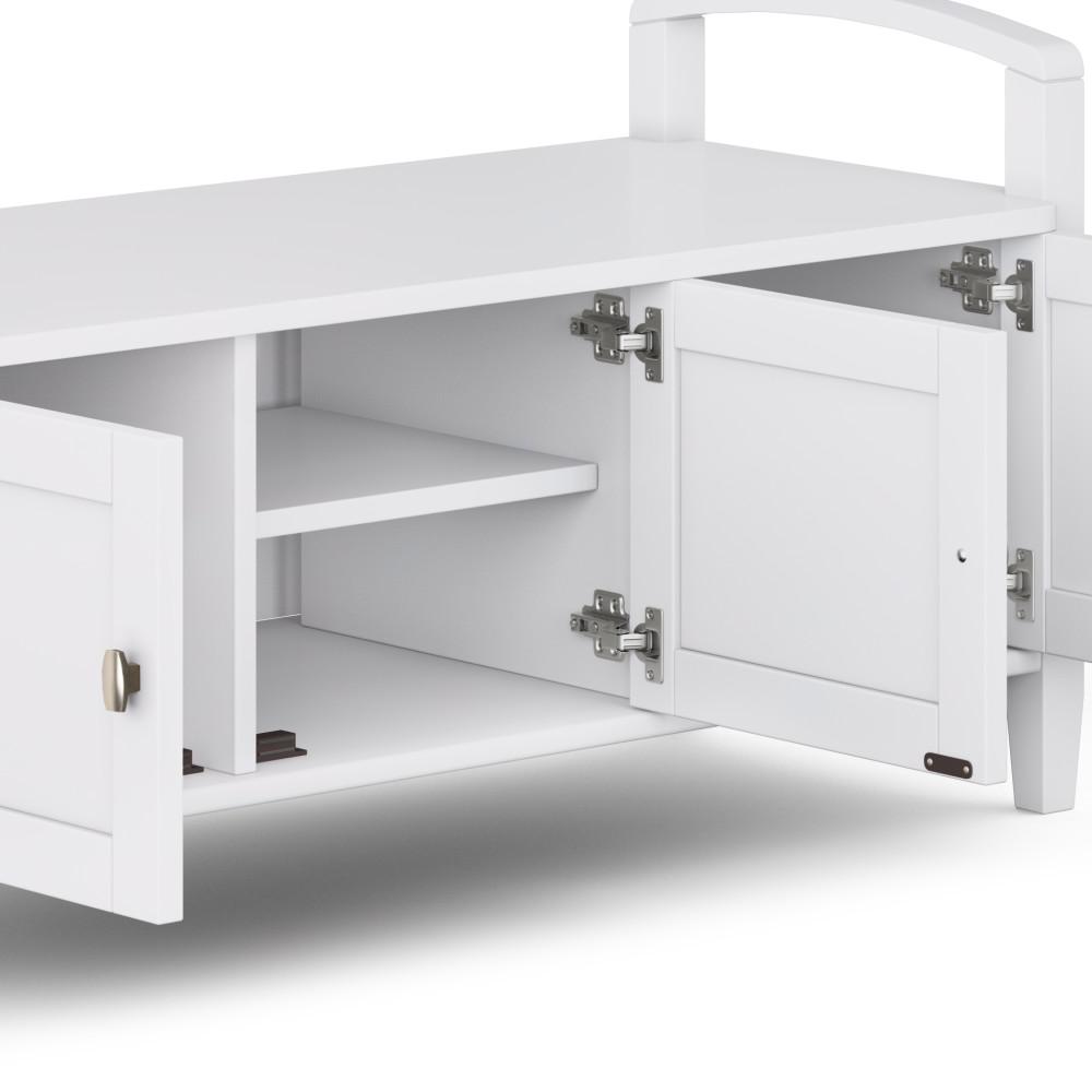 White | Warm Shaker 44 inch Entryway Bench