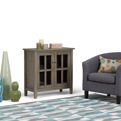 Distressed Grey | Warm Shaker Low Storage Cabinet