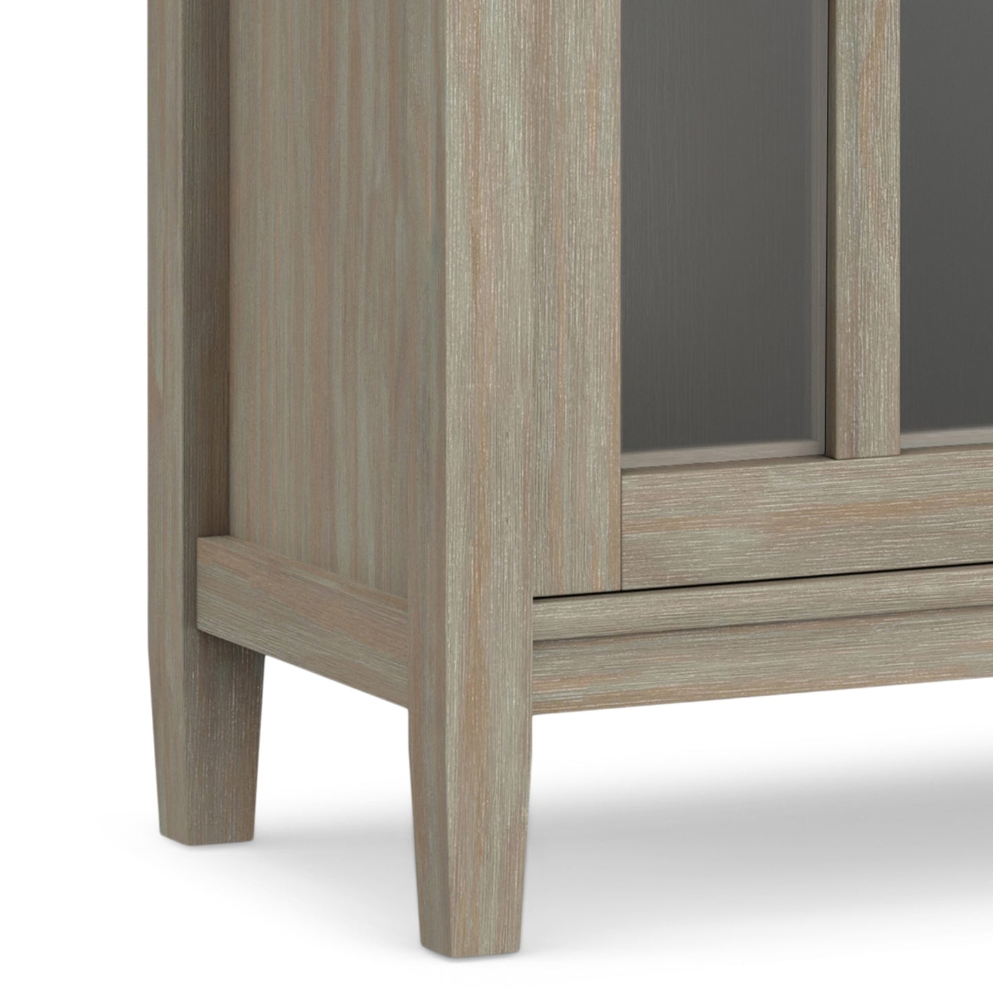 Distressed Grey | Warm Shaker Low Storage Cabinet