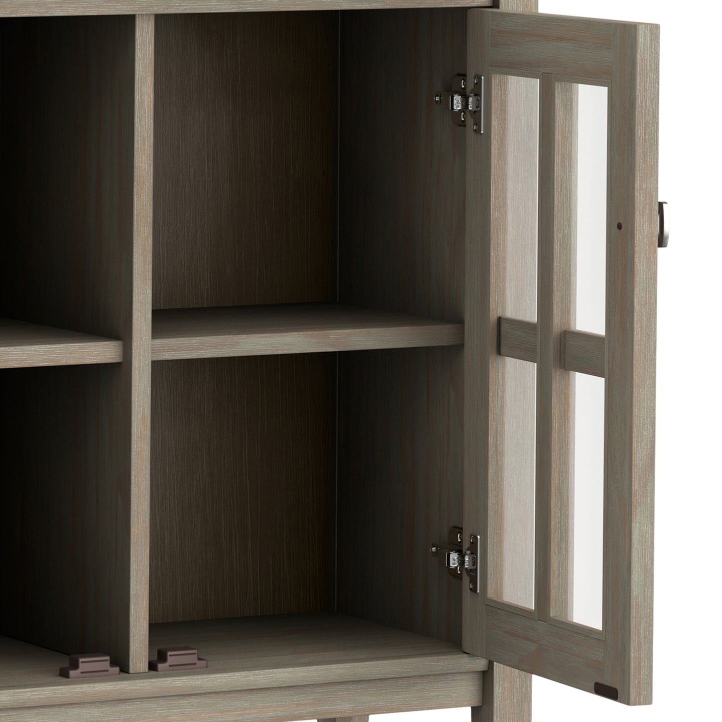 Distressed Grey | Warm Shaker Low Storage Cabinet