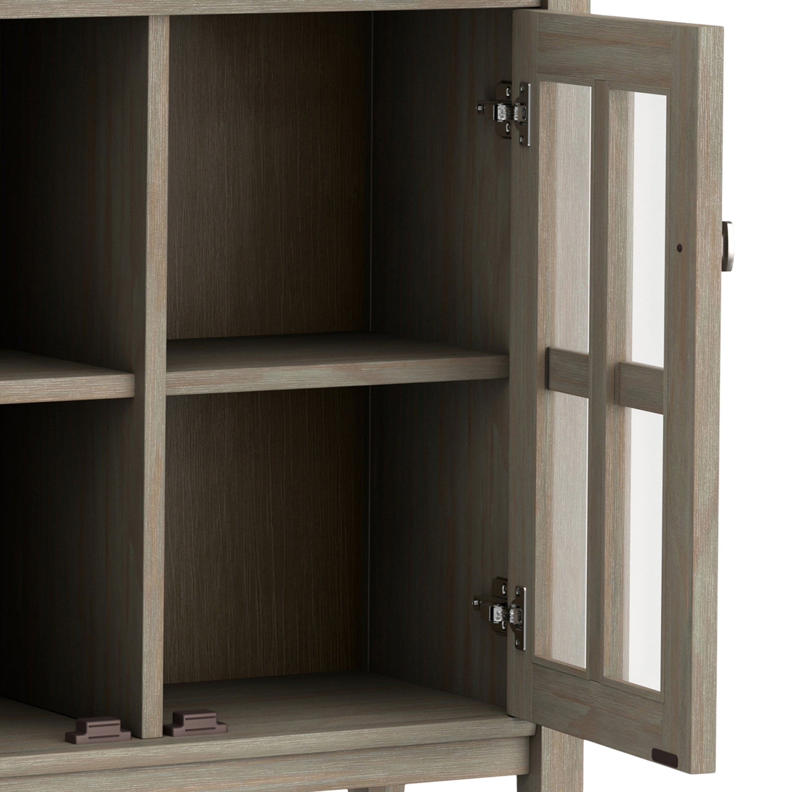 Distressed Grey | Warm Shaker Low Storage Cabinet