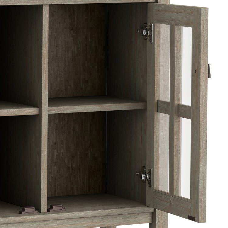 Distressed Grey | Warm Shaker Low Storage Cabinet