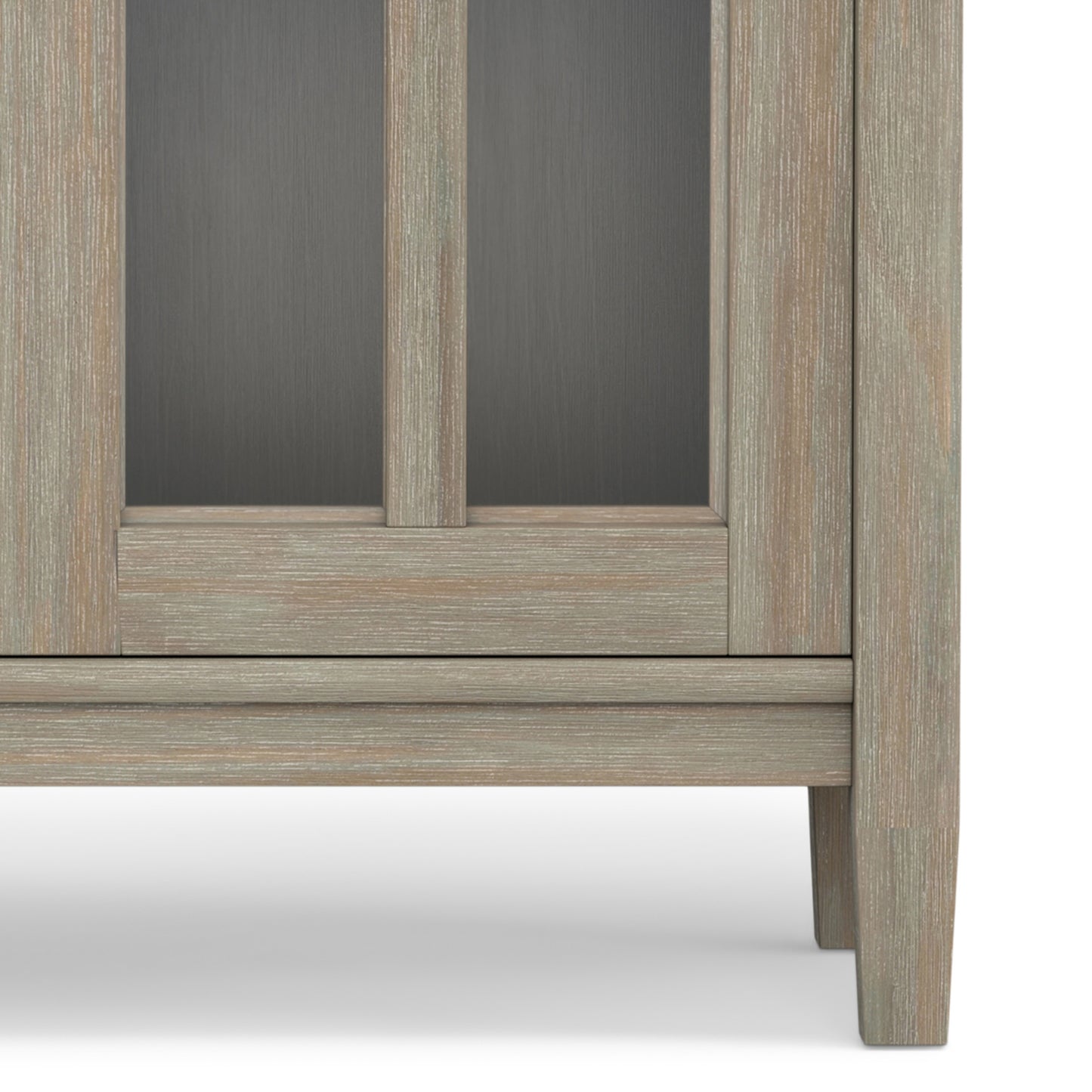Distressed Grey | Warm Shaker Low Storage Cabinet