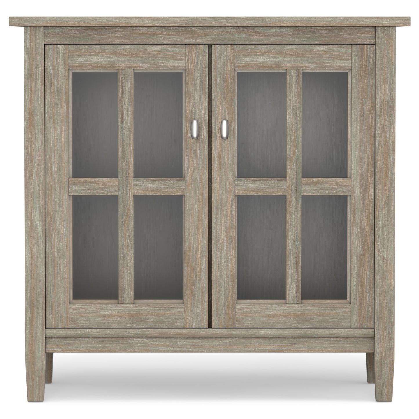 Distressed Grey | Warm Shaker Low Storage Cabinet