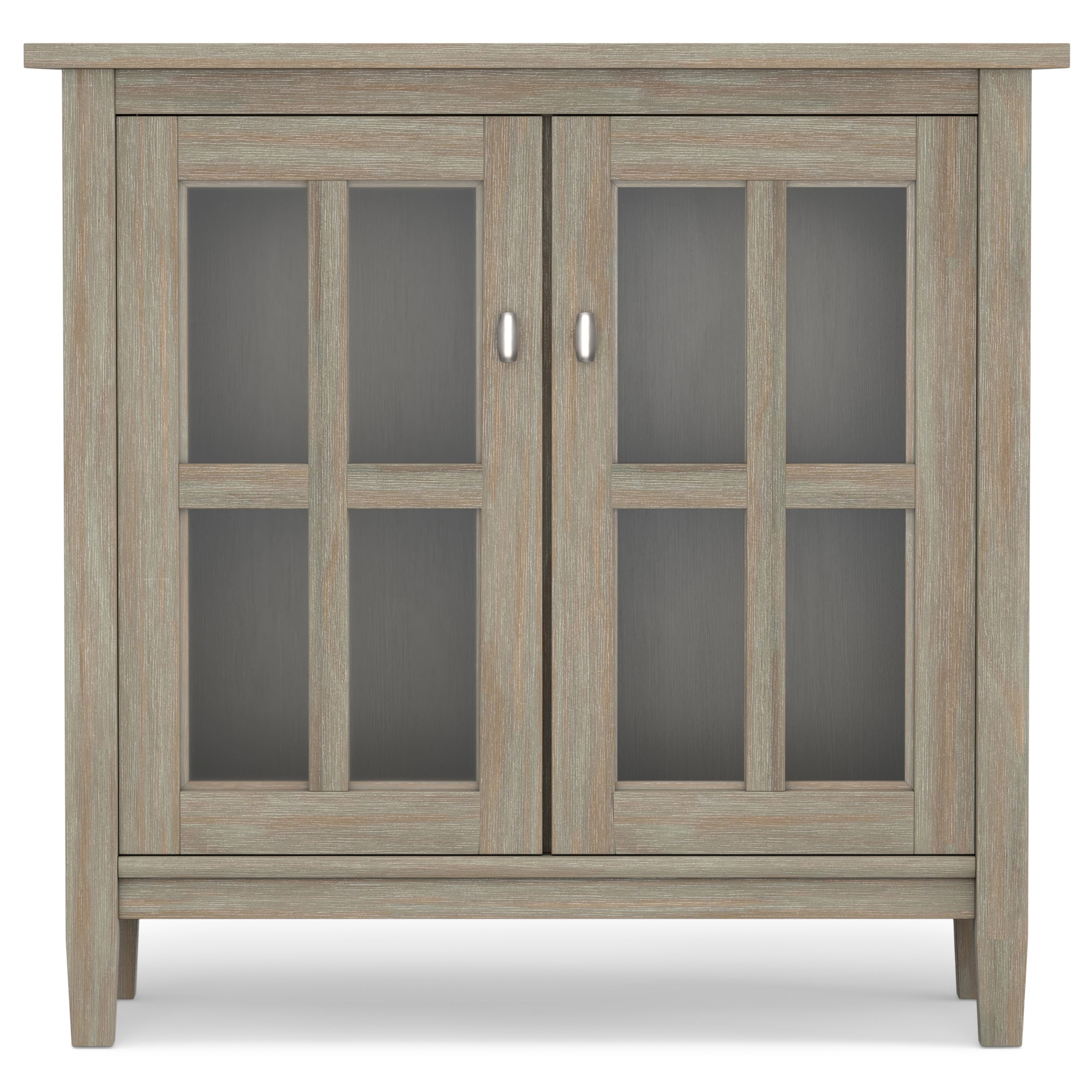 Distressed Grey | Warm Shaker Low Storage Cabinet