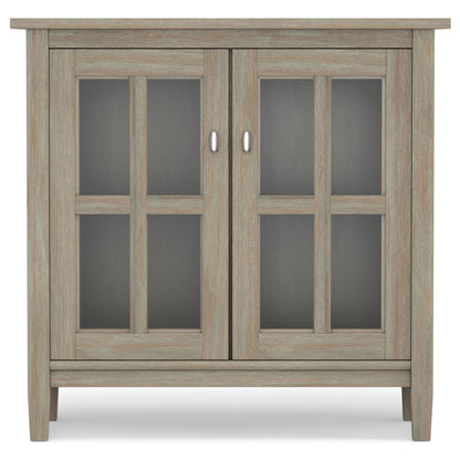 Distressed Grey | Warm Shaker Low Storage Cabinet