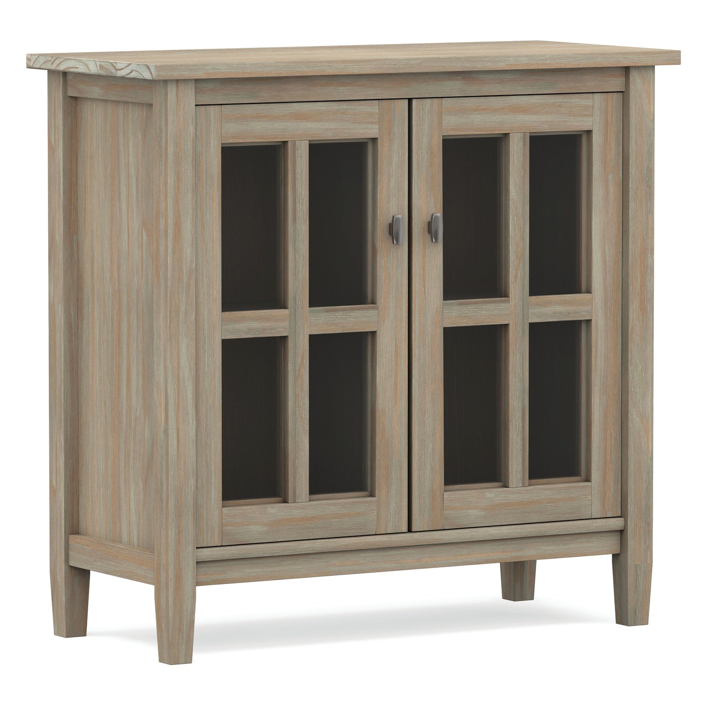 Distressed Grey | Warm Shaker Low Storage Cabinet
